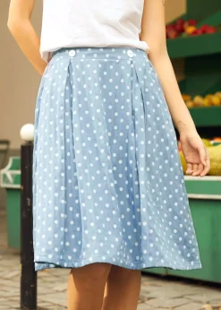 The Dot to Delight Skirt Blue Polka Dot Online