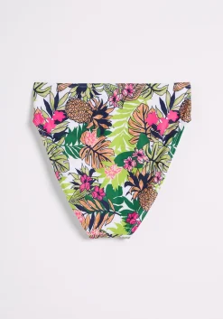 The Franky High-Waisted Bikini Bottom Green Pineapple/Floral Best
