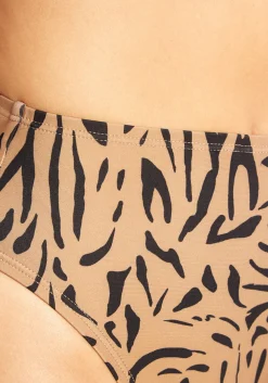 The Franky High-Waisted Bikini Bottom Brown Leopard Clearance