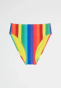 ModCloth The Franky High-Waisted Bikini Bottom Rainbow Stripes Online