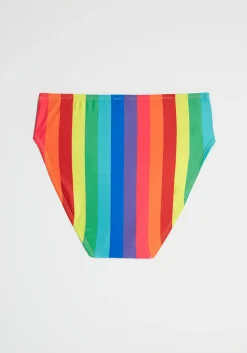 ModCloth The Franky High-Waisted Bikini Bottom Rainbow Stripes Online