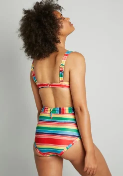ModCloth The Garbo Underwire Bikini Top Multi Stripes Discount