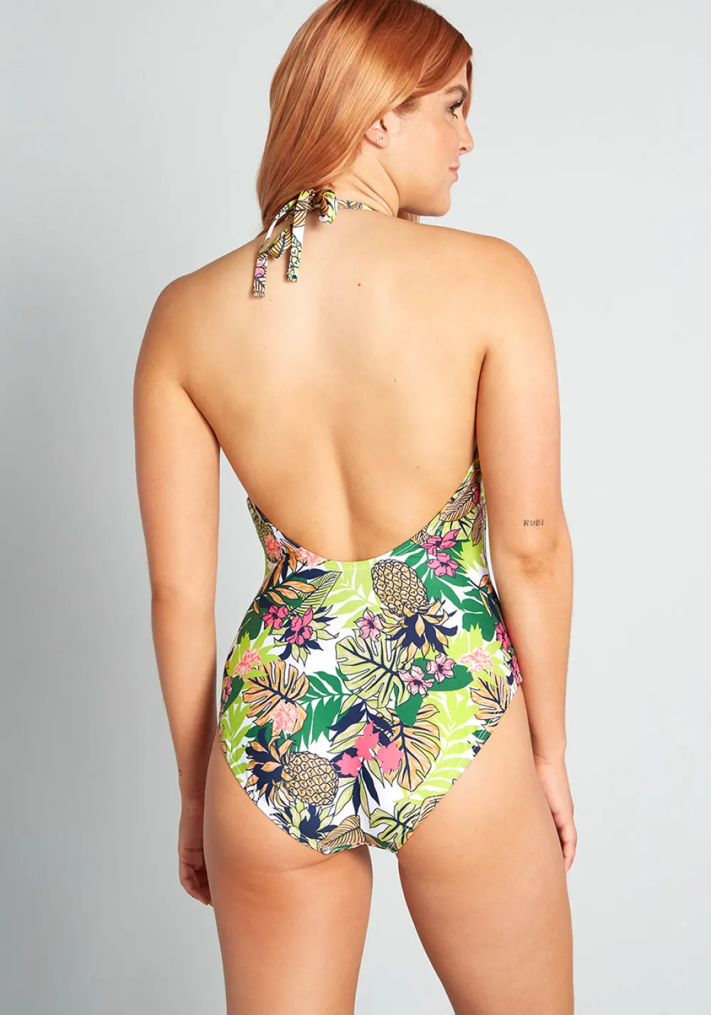 Fortune Swimwear, LLC The Havana One-Piece Swimsuit Green Pineapple Floral