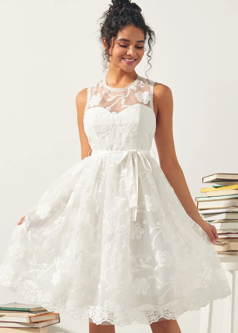 The Lacey Lou Dress Ivory Clearance