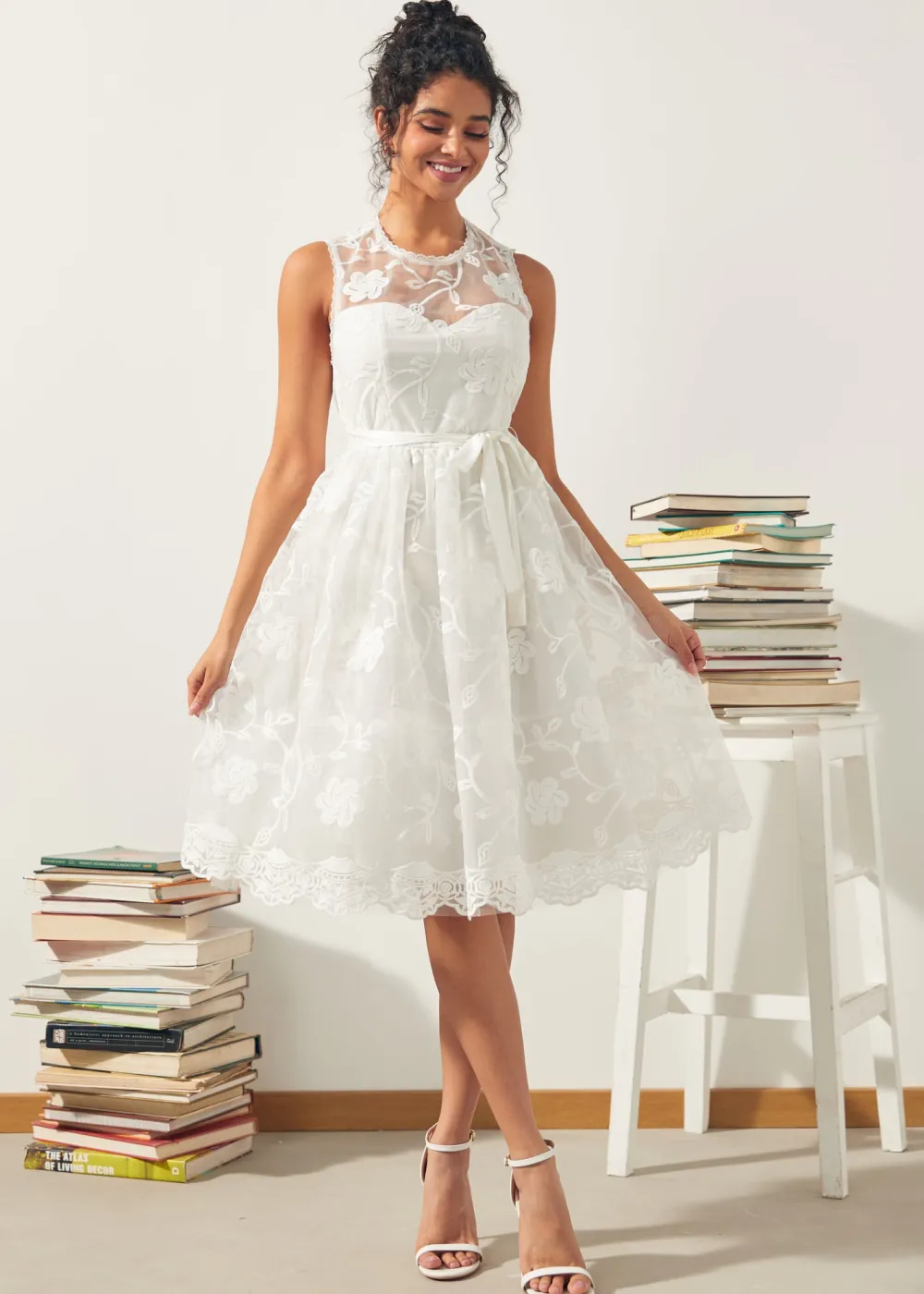 The Lacey Lou Dress Ivory Clearance