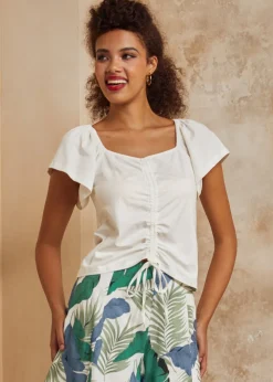 The Ruching Romance Top Ivory Hot