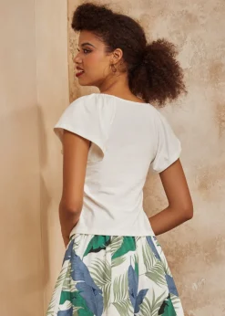 The Ruching Romance Top Ivory Hot