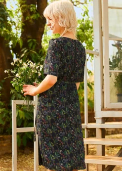 The Sunday Soirée Faux Wrap Dress Black Floral