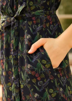 The Sunday Soirée Faux Wrap Dress Black Floral