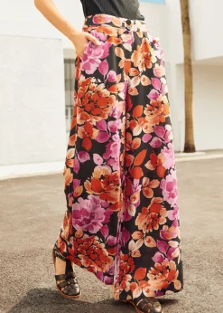 The Sunset Bloom Trousers Black Floral