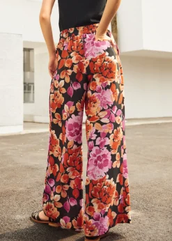 The Sunset Bloom Trousers Black Floral