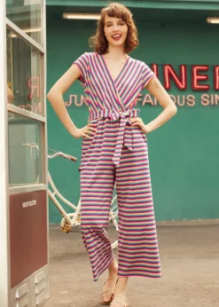 The Twist & Stripe Jumpsuit Rainbow Stripe Outlet