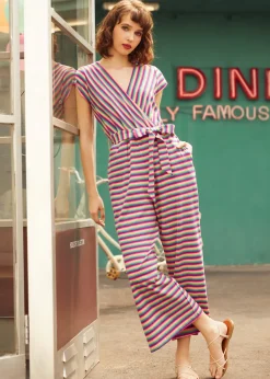 The Twist & Stripe Jumpsuit Rainbow Stripe Outlet