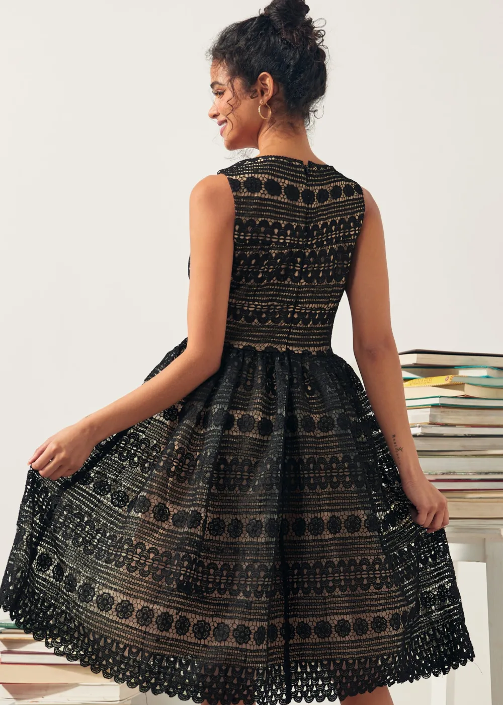 The Vivienne V-Neck Dress Black Lace Hot