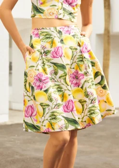 The Zest Is Yet to Come Skirt Lemon Floral Outlet