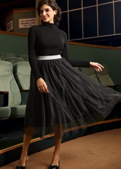 Time Capsule Tulle Midi Skirt Eclipse Noir Sale