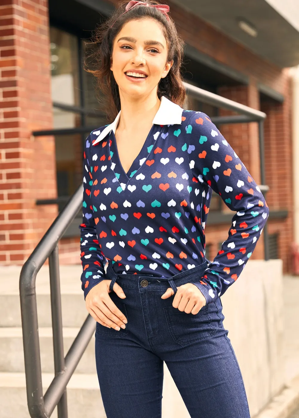 Timeless Falling Leaves Top Rainbow Romance Hot