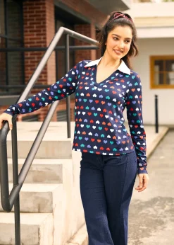 Timeless Falling Leaves Top Rainbow Romance Hot