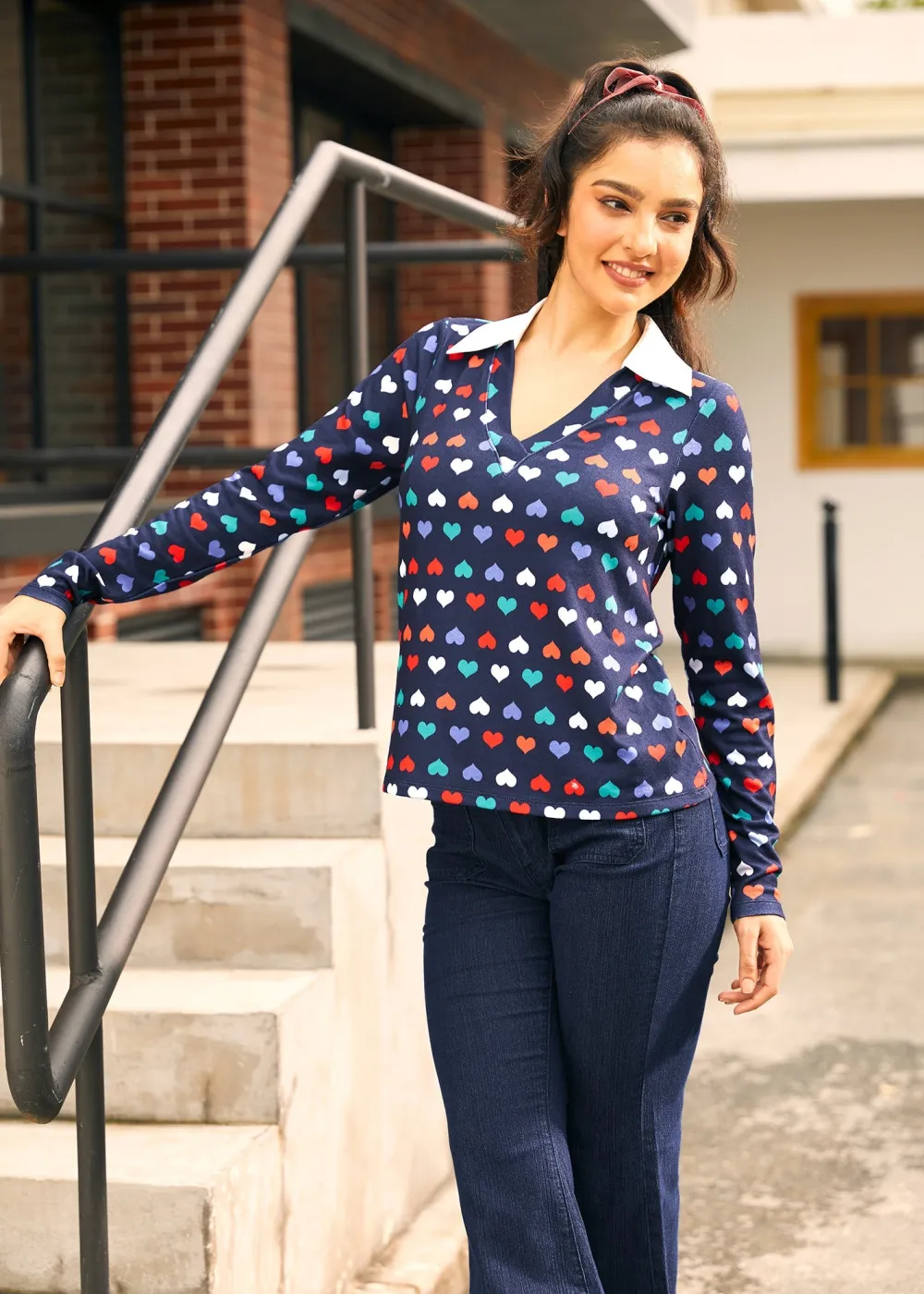 Timeless Falling Leaves Top Rainbow Romance Hot