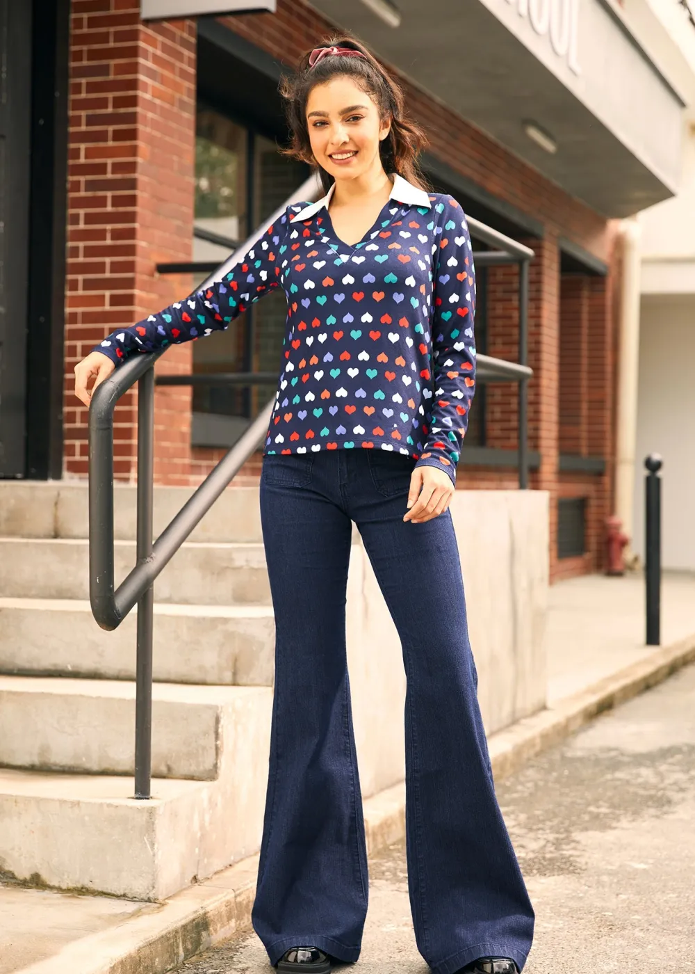 Timeless Falling Leaves Top Rainbow Romance Hot