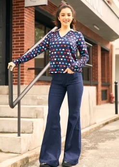 Timeless Falling Leaves Top Rainbow Romance Hot