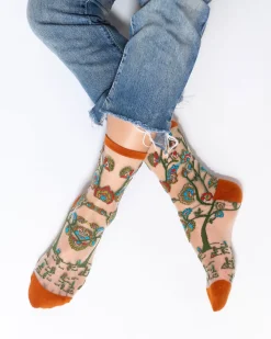 Tree of Life Sheer Crew Sock Discount