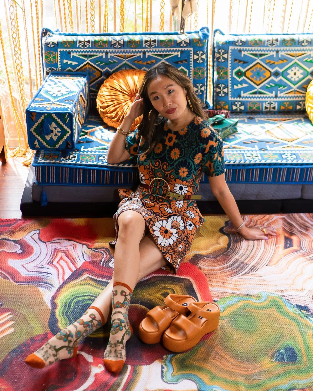 Tree of Life Sheer Crew Sock Discount