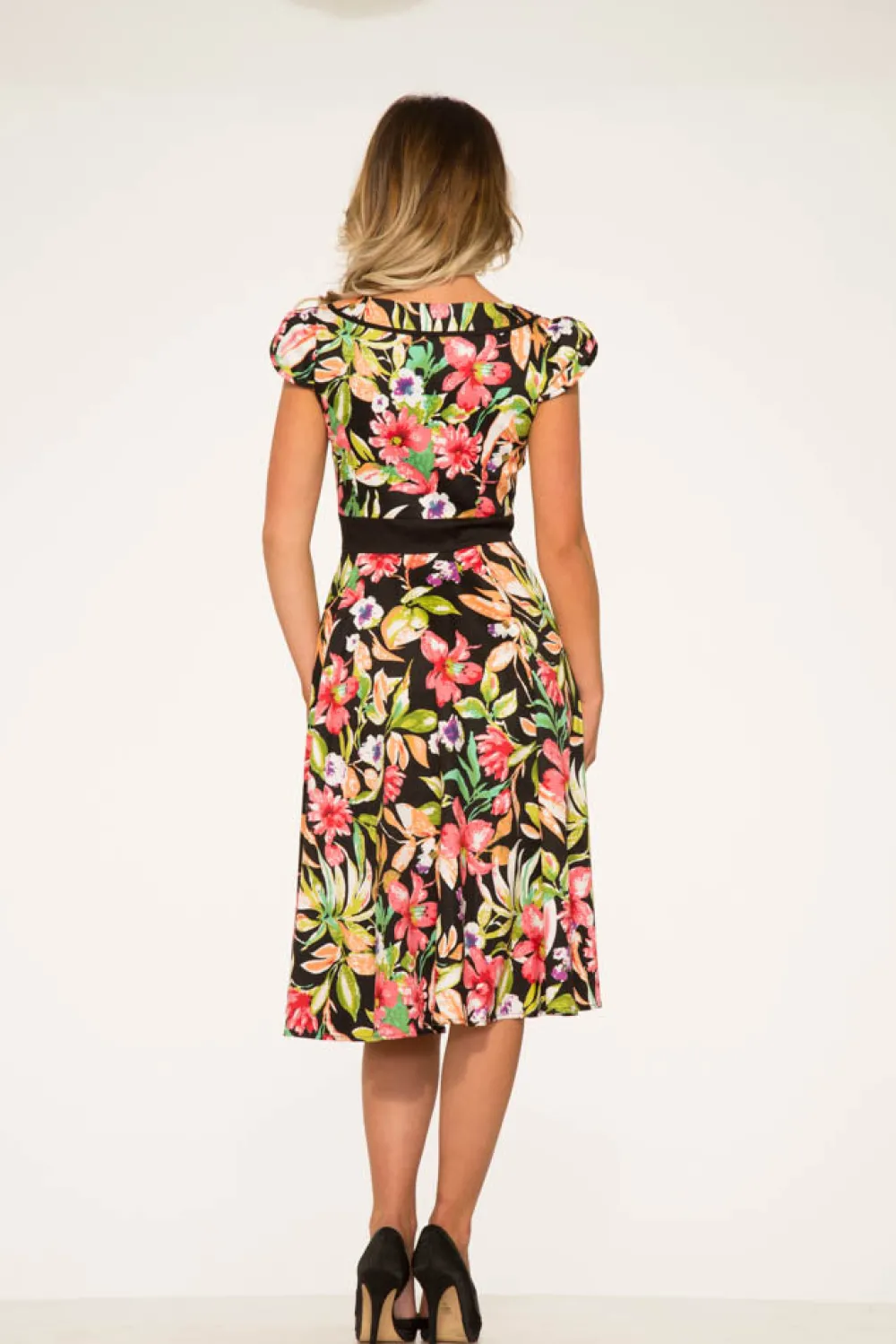 Tropical Mix Floral Swing Dress Clearance