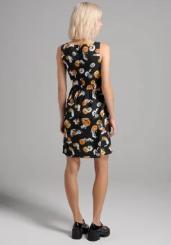 ModCloth Truth Or Square Fit And Flare Dress Boo Cats Hot