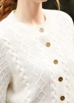 Twist & Shout Cable Cardigan Almost Almond Online