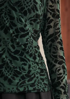 BTC Vintage Vagabond V-Neck Top All Over Emerald Hot