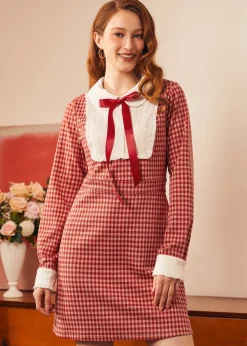 Vintage Vision Tie-Neck Dress Rose Glimmer