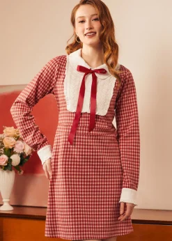 Vintage Vision Tie-Neck Dress Rose Glimmer