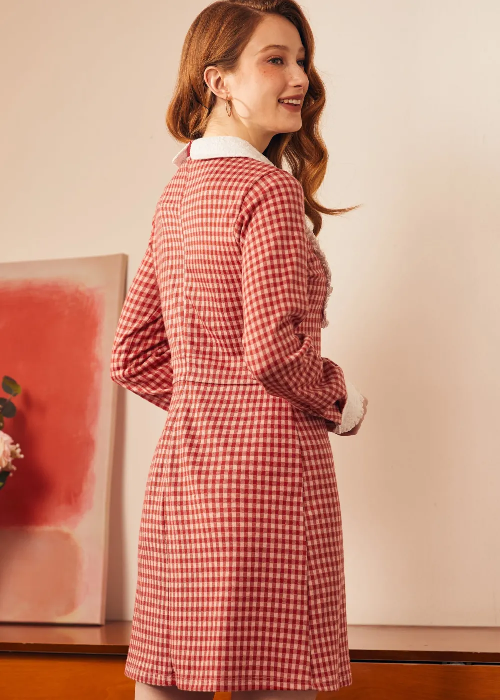 Vintage Vision Tie-Neck Dress Rose Glimmer