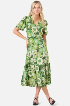 Viva Floral Midi Wrap Dress Online