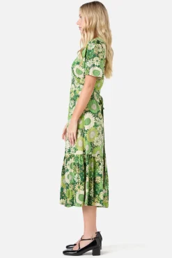 Viva Floral Midi Wrap Dress Online