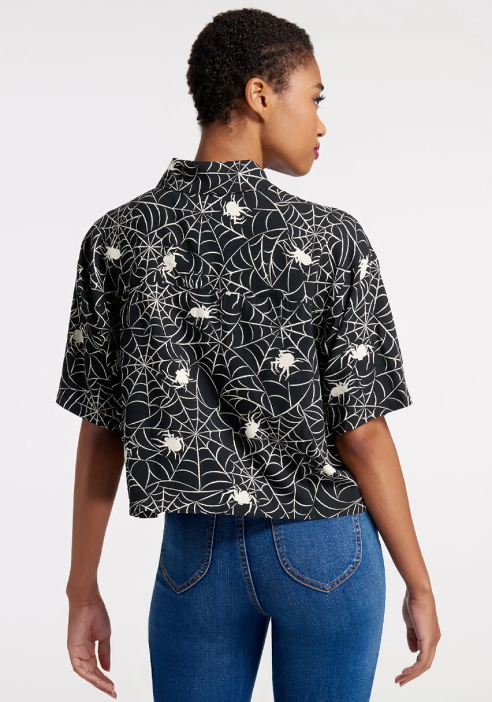 Web And Flow Button-Up Blouse Black Outlet