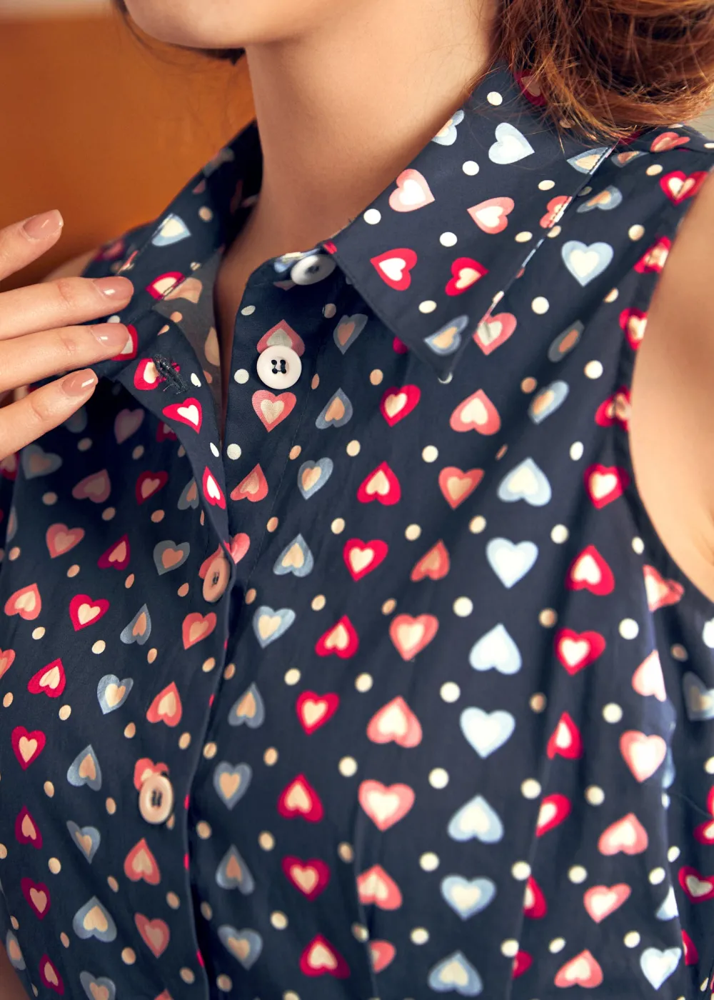 BTC Whimsical Wanderlust Shirt Dress Navy Plunge Best