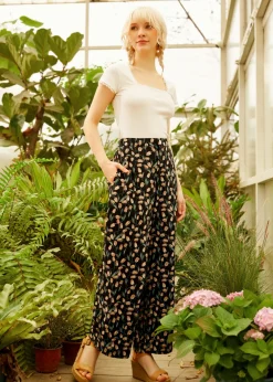 BTC Whispers in the Garden Palazzo Pants Black Floral Best