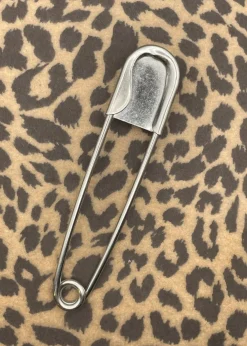 White Buffalo Turquoise Jumbo Safety Pin Keychain Soft White Clearance