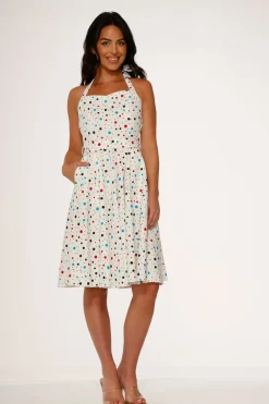 Candy Halter Swing Dress White Outlet