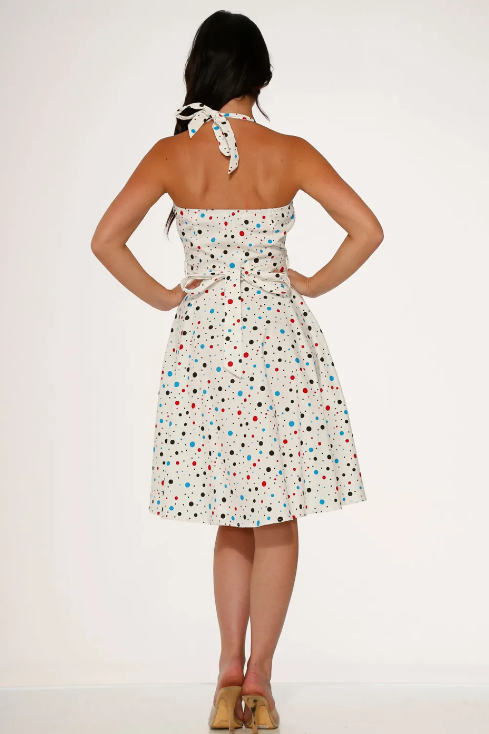 Candy Halter Swing Dress White Outlet