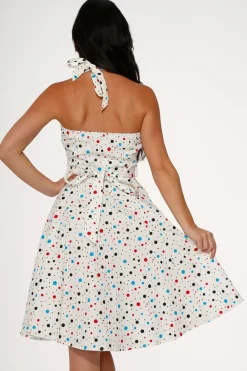 Candy Halter Swing Dress White Outlet
