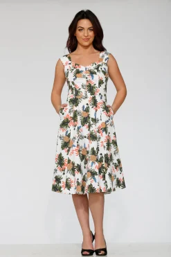 White Hawaiian Swing Dress