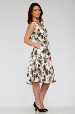 White Hawaiian Swing Dress