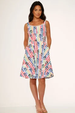 White Skulls Rainbow Swing Dress Online