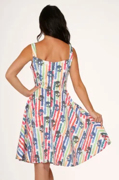 White Skulls Rainbow Swing Dress Online