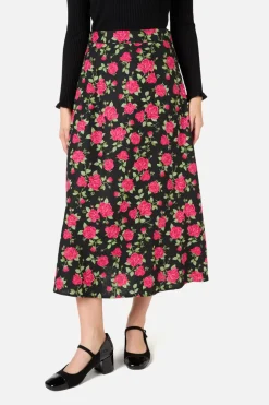 Winter Rose Midi Skirt Hot