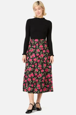 Winter Rose Midi Skirt Hot