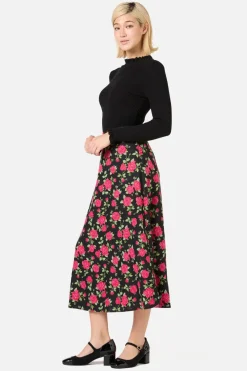 Winter Rose Midi Skirt Hot